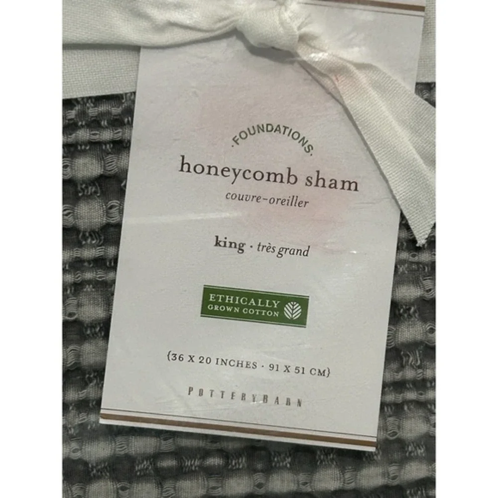 Pottery Barn‎ Honeycomb Cotton Sham Lot King Gray